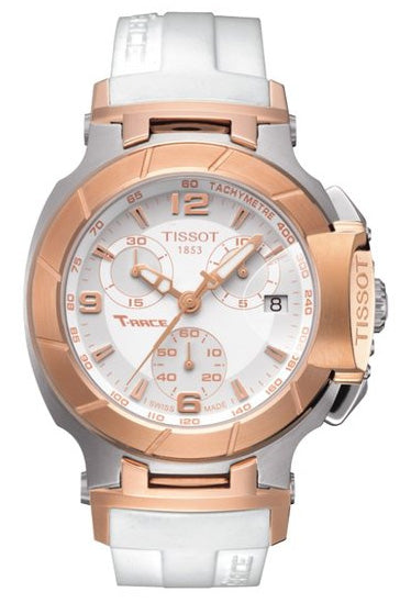 Tissot T Race Chronograph White Dial White Rubber Strap Watch for Women - T048.217.27.017.00 Buy Now By Tissot