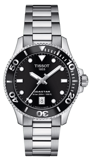 Tissot Seastar 1000 Lady Black Dial Silver Steel Strap Watch for Women - T120.210.11.051.00 Buy Now By Tissot