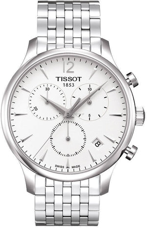 Tissot T Classic Tradition Chronograph White Dial Silver Steel Strap Watch For Men - T063.617.11.037.00 Buy Now By Tissot