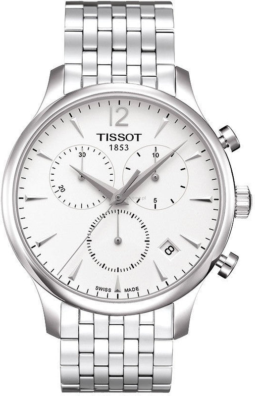 Tissot T Classic Tradition Chronograph White Dial Silver Steel Strap Watch For Men - T063.617.11.037.00 Buy Now By Tissot