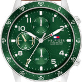 Tommy Hilfiger Jimmy Chronograph Green Dial Brown Leather Strap Watch For Men - 1791948 Buy Now By Tommy Hilfiger