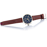 Tommy Hilfiger Dean Multifunctional Blue Dial Brown Leather Strap Watch for Men - 1791275 Buy Now By Tommy Hilfiger