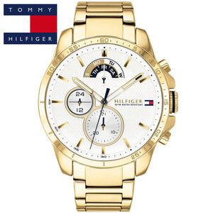 Tommy Hilfiger Iconic Quartz White Dial Gold Steel Strap Watch for Men - 1791538 Buy Now By Tommy Hilfiger