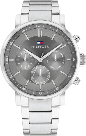 Tommy Hilfiger Tyson Chronograph Grey Dial Silver Steel Strap Watch For Men - 1710604 Buy Now By Tommy Hilfiger