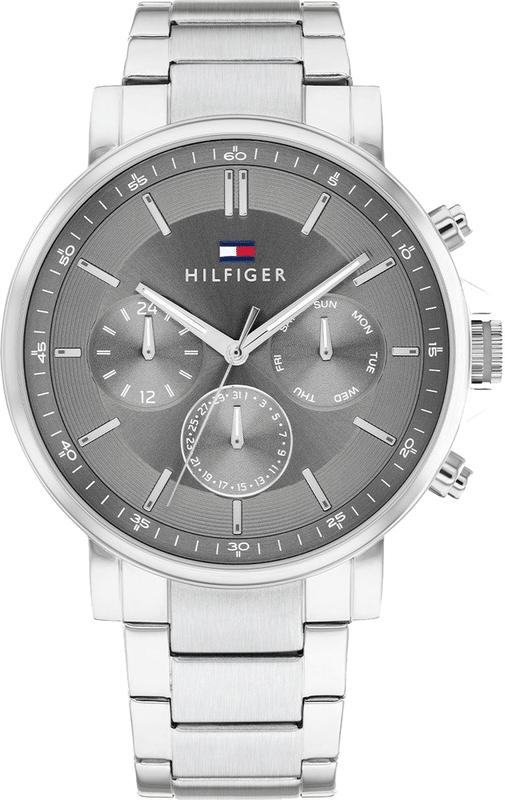 Tommy Hilfiger Tyson Chronograph Grey Dial Silver Steel Strap Watch For Men - 1710604 Buy Now By Tommy Hilfiger