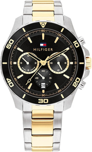 Tommy Hilfiger Jordon Chronograph Black Dial Two Tone Steel Strap Watch For Men - 1792095 Buy Now By Tommy Hilfiger