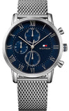 Tommy Hilfiger Kane Quartz Blue Dial Silver Mesh Bracelet Watch for Men - 1791398 Buy Now By Tommy Hilfiger