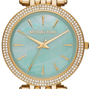 Michael Kors Darci Analog Mother of Pearl Green Dial Gold Steel Strap Watch For Women - MK3498 Buy Now By Michael Kors