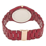 Michael Kors Slim Runway Red Dial Red Steel Strap Watch For Women - MK3895 Buy Now By Michael Kors