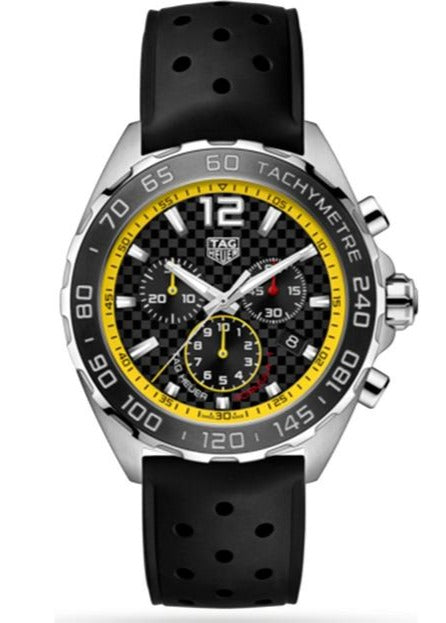 Tag Heuer Formula 1 Chronograph Black Dial Black Rubber Strap Watch for Men - CAZ101AC.FT8024 Buy Now By Tag Heuer