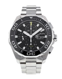 Tag Heuer Aquaracer Calibre 16 Day-Date Black Dial Silver Steel Strap Watch for Men - CAY211A.BA0927 Buy Now By Tag Heuer