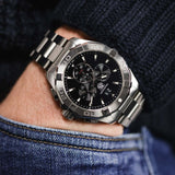 Tag Heuer Aquaracer Quartz Chronograph Black Dial Silver Steel Strap Watch for Men - CAY1110.BA0927