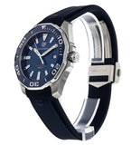 Tag Heuer Aquaracer Quartz Blue Dial Blue Rubber Strap Watch for Men - WAY101C.FT6153 Buy Now By Tag Heuer