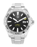 Tag Heuer Aquaracer Automatic Black Dial Silver Steel Strap Watch for Men - WAY2010.BA0927 Buy Now By Tag Heuer