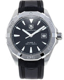 Tag Heuer Aquaracer Automatic Caliber 5 Black Dial Black Rubber Strap Watch for Men - WAY2110.FT8021 Buy Now By Tag Heuer