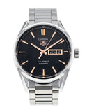 Tag Heuer Carrera Calibre 5 Automatic Black Dial Silver Steel Strap Watch for Men - WAR201C.BA0723 Buy Now By Tag Heuer