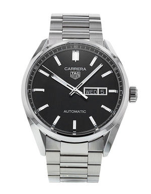 Tag Heuer Carrera Day Date Automatic Black Dial Silver Steel Strap Watch for Men - WBN2010.BA0640 Buy Now By Tag Heuer