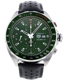 Tag Heuer Formula 1 Calibre 16 Automatic Chronograph Green Dial Black Leather Strap Watch for Men - CAZ2016.FC6473 Buy Now By Tag Heuer