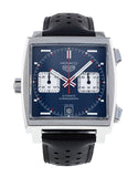 Tag Heuer Monaco Automatic Chronograph Blue Dial Black Leather Strap Watch for Men - CAW211P.FC6356 Buy Now By Tag Heuer