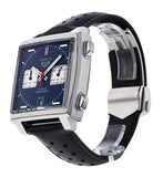 Tag Heuer Monaco Automatic Chronograph Blue Dial Black Leather Strap Watch for Men - CAW211P.FC6356 Buy Now By Tag Heuer