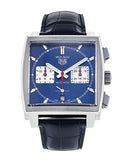 Tag Heuer Monaco Automatic Chronograph Blue Dial Blue Leather Strap Watch for Men - CBL2111.FC6453 Buy Now By Tag Heuer