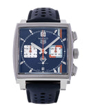 Tag Heuer Monaco Gulf Automatic Chronograph Blue Dial Blue Leather Strap Watch for Men - CBL2115.FC6494 Buy Now By Tag Heuer