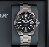 Tag Heuer Aquaracer Automatic Black Dial Silver Steel Strap Watch for Men - WAY211A.BA0928 Buy Now By Tag Heuer