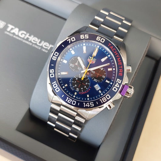 Tag Heuer Formula 1 Red Bull Racing Chronograph Blue Dial Silver Steel Strap Watch for Men - CAZ101AK.BA0842