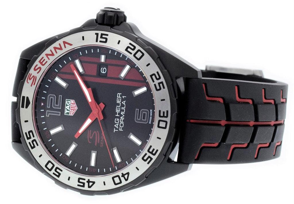 Tag Heuer Formula 1 Senna Special Edition Black Dial Two Tone Rubber Strap Watch for Men - WAZ1014.FT8027 Buy Now By Tag Heuer