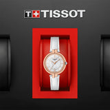 Tissot T Lady Flamingo Mother of Pearl White Dial White Leather Strap Watch For Women - T094.210.26.111.01 Buy Now By Tissot