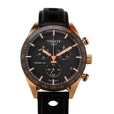 Tissot PRS 516 Chronograph Black Dial Black Leather Strap Watch For Men - T100.417.36.051.00 Buy Now By Tissot