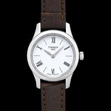 Tissot Tradition 5.5 Lady Silver Dial Brown Leather Strap Watch for Women - T063.009.16.018.00 Buy Now By Tissot
