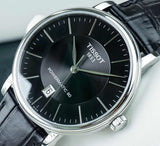 Tissot Carson Premium Powermatic 80 Black Dial Black Leather Strap Watch For Men - T122.407.16.051.00 Buy Now By Tissot
