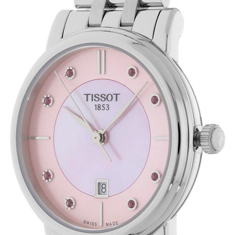 Tissot T Classic Carson Premium Pink Dial Silver Steel Strap Watch for Women - T122.210.11.159.00 Buy Now By Tissot