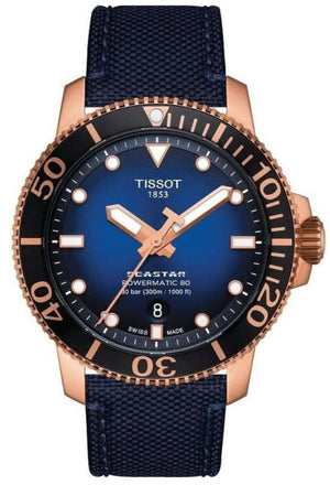 Tissot Seastar 1000 Powermatic 80 Blue Dial Blue Nylon Strap Watch for Men - T120.407.37.041.00 Buy Now By Tissot