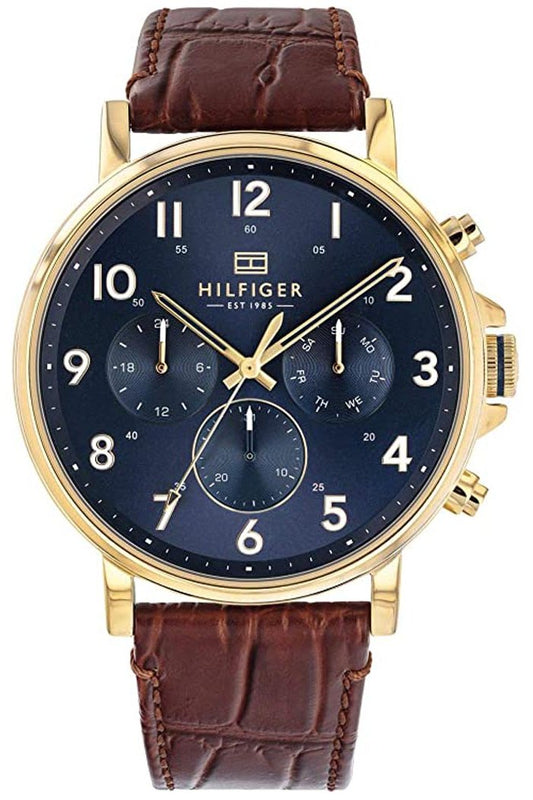 Tommy Hilfiger Daniel Blue Dial Brown Leather Strap Watch for Men - 1710380 Buy Now By Tommy Hilfiger