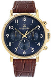 Tommy Hilfiger Daniel Blue Dial Brown Leather Strap Watch for Men - 1710380 Buy Now By Tommy Hilfiger