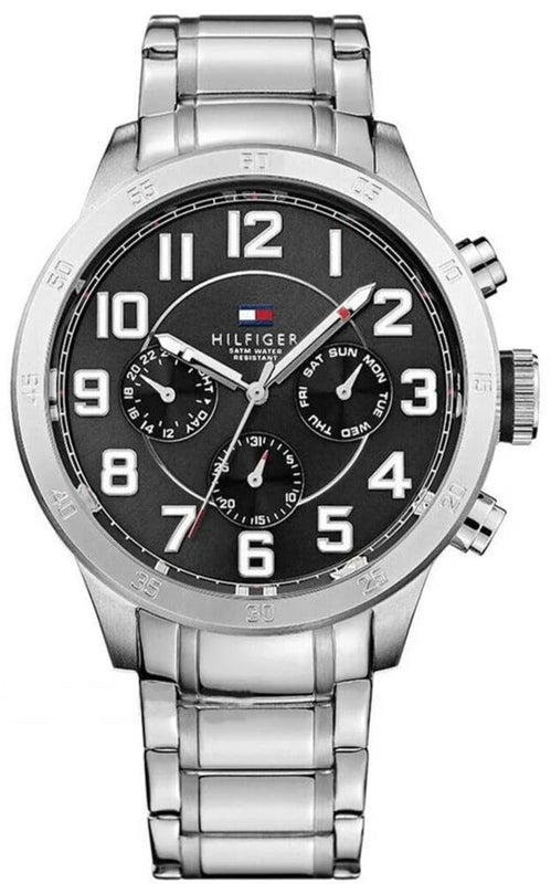 Tommy Hilfiger Trent Chronograph Black Dial Silver Steel Strap Watch for Men - 1791054 Buy Now By Tommy Hilfiger