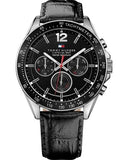 Tommy Hilfiger Luke Quartz Black Dial Black Leather Strap Watch for Men - 1791117 Buy Now By Tommy Hilfiger
