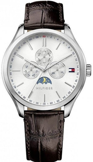 Tommy Hilfiger Oliver Quartz White Dial Brown Leather Strap Watch for Men - 1791304 Buy Now By Tommy Hilfiger
