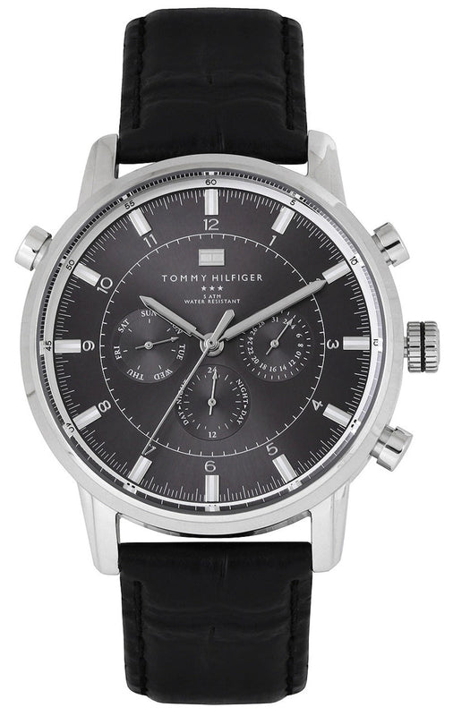 Tommy Hilfiger Harrison Chronograph Black Dial Black Leather Strap Watch for Men - 1790875 Buy Now By Tommy Hilfiger