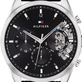 Tommy Hilfiger Baker Chronograph Black Dial Black Leather Strap Watch For Men - 1710449 Buy Now By Tommy Hilfiger