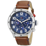 Tommy Hilfiger Trent Quartz Blue Dial Brown Leather Strap Watch for Men - 1791066 Buy Now By Tommy Hilfiger