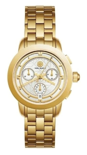 Tory Burch Classic Chronograph White Dial Gold Steel Strap Watch for Women - TBW1032 Buy Now By Tory Burch