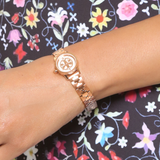 Tory Burch Reva Rose Gold Dial Rose Gold Steel Strap Watch for Women - TBW4043 Buy Now By Tory Burch