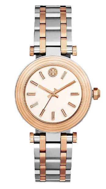 Tory Burch Classic T White Dial Two Tone Steel Strap Watch for Women - TBW9011 Buy Now By Tory Burch