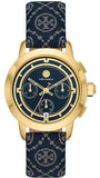 Tory Burch The Miller Chronograph Blue Dial Blue Jacquard Strap Watch for Women - TBW1038 Buy Now By Tory Burch