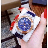 Guess Limelight Quartz Analog Blue Dial Blue Denim Strap Watch For Women - W0775l10 Buy Now By Guess