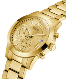 Guess Atlas Chronograph Gold Dial Gold Steel Strap Watch For Men - W0668G4 Buy Now By Guess