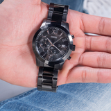 Guess Atlas Chronograph Black Dial Black Steel Strap Watch For Men - W0668G5 Buy Now By Guess